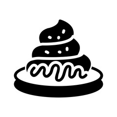 Vector solid black icon for Dessert