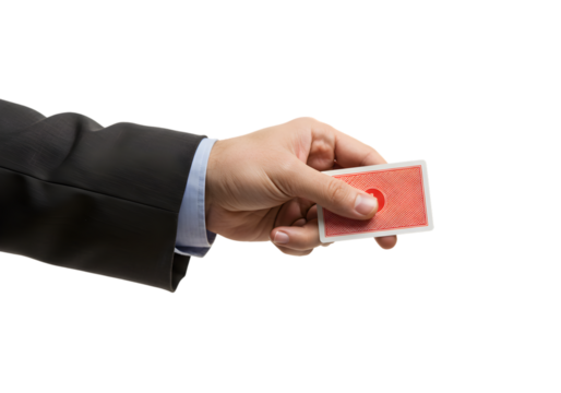 Hand Holding Playing Cards: Business Deal, Risk, Gamble Image transparent background - Powered by Adobe
