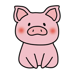 挨拶しているぶた