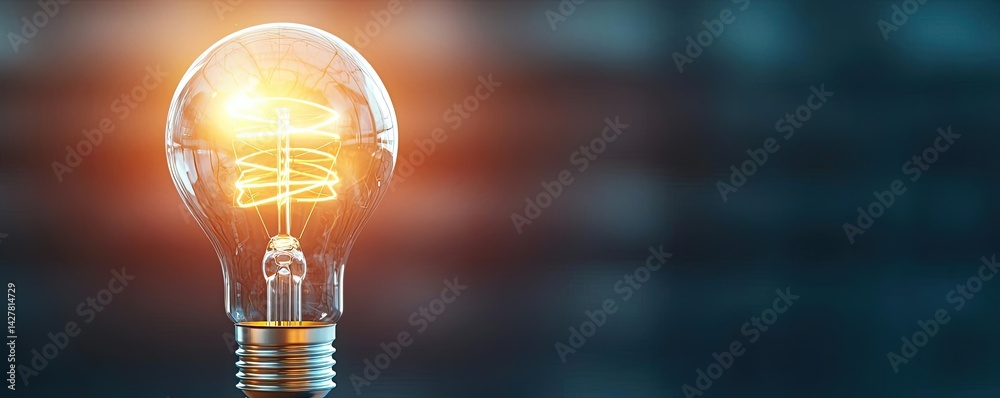Poster explosion of lightbulb with creative invention impact concept. a glowing light bulb representing inn