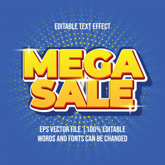Mega Sale discount text, Editable text effect