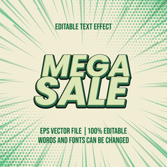 Mega Sale discount text, Editable text effect