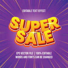 Super Sale discount text, Editable text effect