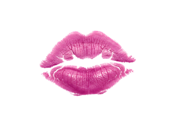 Pink Lipstick Kiss Print: High-Resolution Image transparent background