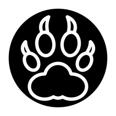 Wolf Paw Print Vector Glyph Icon Design
