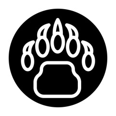 Bear Paw Vector Glyph Icon Design
