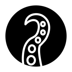 Octopus Tentacle Vector Glyph Icon Design