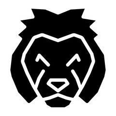 Lion Roaring Vector Glyph Icon Design