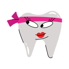 Ninja tooth vector Sticker. Eps 10 