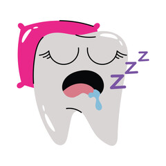 Sleeping tooth vector Sticker. Eps 10 file 
