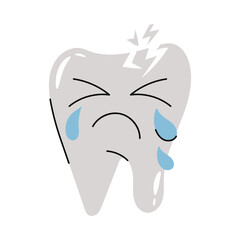 Broken tooth vector Sticker. Eps 10 file