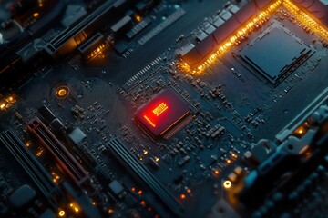 Fototapeta premium Circuit board components high angle