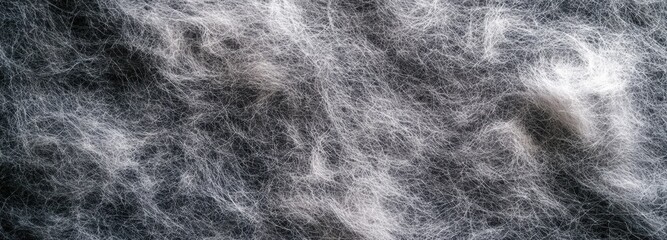 Obraz premium This close-up reveals the intricate details of soft gray wool felt, emphasizing its delicate fibers and soothing texture, creating a peaceful and inviting visual experience