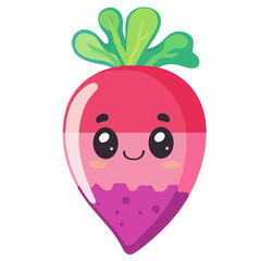 Obraz premium radish with green leaf vector illustration 