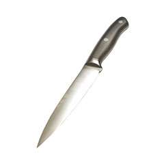 Obraz premium Silver kitchen knife on transparent background
