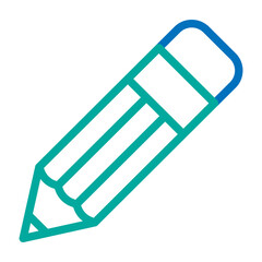 Pencil Vector Line Blue Bluish Green Icon Design