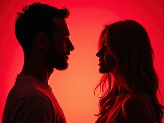 Man and woman in infrared light..
