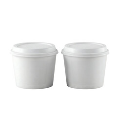 white plastic container for food isolated on transparent background 