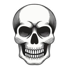 Fototapeta premium Eye-Catching and Edgy Design Featuring a Skull Flanked by Crossbones Ideal for Enhancing Clothing Accessories or Home Decor to Showcase Your Unique Style and Appreciation for Gothic Elements