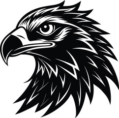 Eagle Head Silhouette Vector - Bold Black Bird of Prey Black Vector Logo