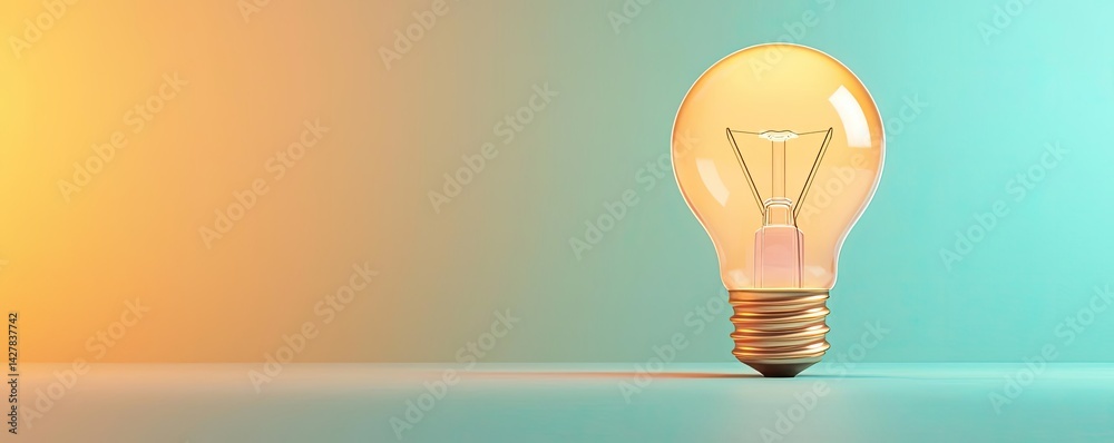 Aufkleber polygon lightbulb with innovation and exchange concept. a glowing light bulb symbolizes innovation a