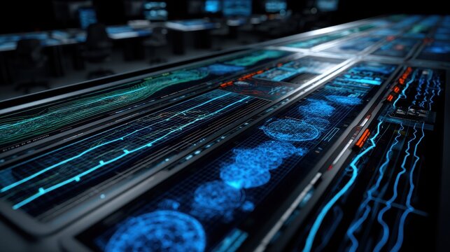 Control Room with Data Displays - Powered by Adobe