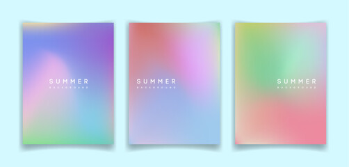 Summer backgrounds set with colorful gradients