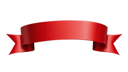 Red Ribbon Banner Isolated on a Transparent Background for Design and Decoration