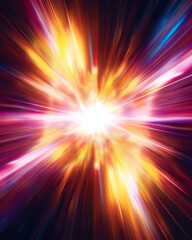 Obraz premium Abstract energy burst, glowing center, on black