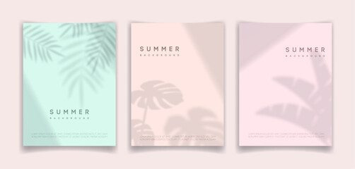 Summer backgrounds set with a soft leaf shadow
