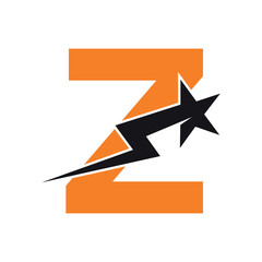 Star Logo combine with letter Z vector template