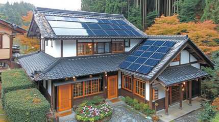 house with solar panels