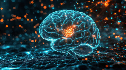 Microscopic science reveals the human brain's fractal pattern of blue energy, a concept of mind's electric power and magic