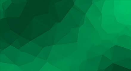 Fototapeta premium Abstract background featuring various green hues. The geometric design is composed of polygonal shapes that interlock and blend into one another, creating a sense of depth and movement