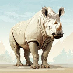 Naklejka premium rhino in the sun
