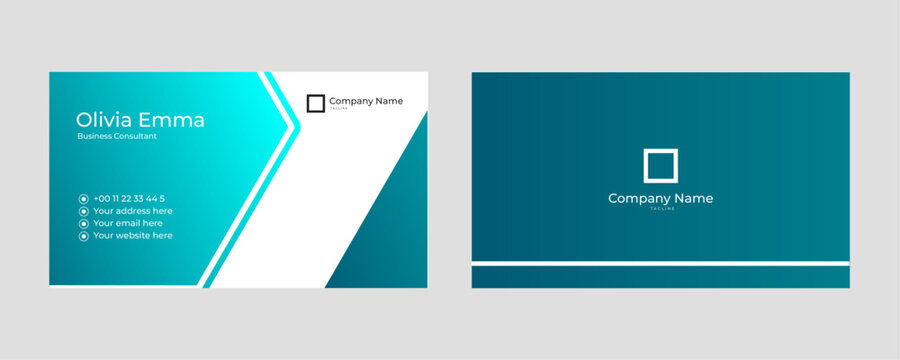 White abstract business card with red details - Powered by Adobe