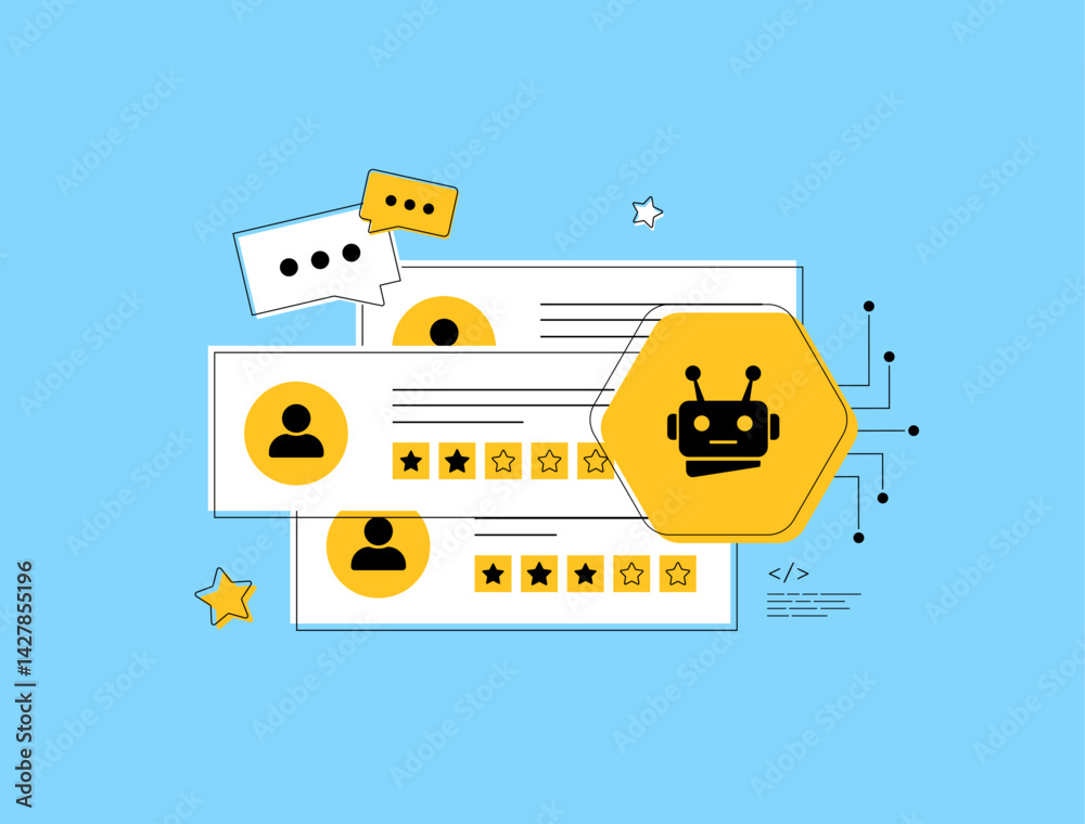 Poster ai customer feedback analysis and reviews to improve product development and satisfaction. smart ai 