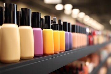 Fototapeta premium Cream or gel tubes are arranged vertically, showing a variety of tones, but still maintaining simplicity.
