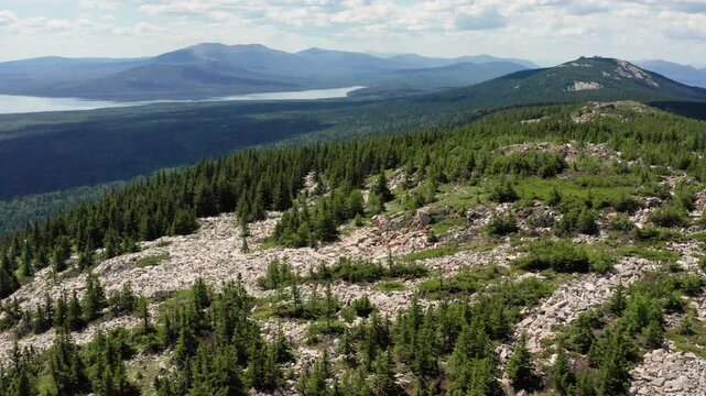 Southern Urals, Zyuratkul National Park: Zyuratkul Ridge. Aerial view.
