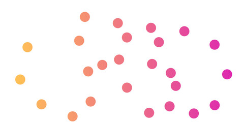 Abstract design featuring a gradient of circular dots transitioning from orange to pink against a white background.