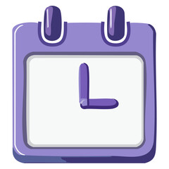 Obraz premium Purple calendar clock icon 3d