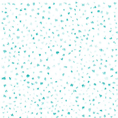 Abstract pattern of small teal shapes scattered over a light background, creating a textured, playful design.