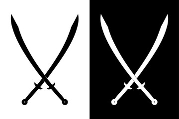 Sword Silhouette Vector Icons Black & White Backgrounds Included.