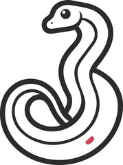 Python icon line art vector on transparent background