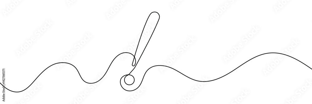 Poster continuous linear drawing of exclamation mark. single-line drawing of an exclamation mark. exclamati