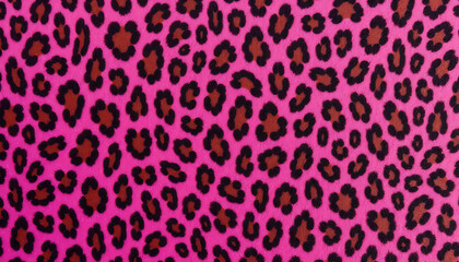 Obraz premium Vibrant pink animal print background with brown and black spots pattern