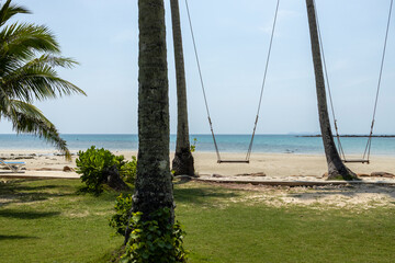 Tropical beach with blue sky Koh Kood or Koh Kut Thailand.