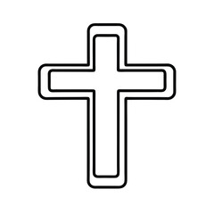 Obraz premium cross icon with simple outline with white background