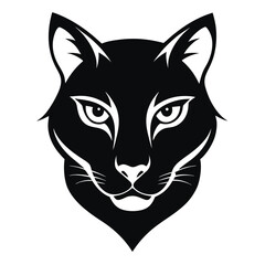 Wild Cat Head Silhouette Elegant Minimalist Vector Design