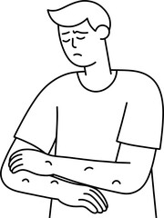 간지러움 남 흑백